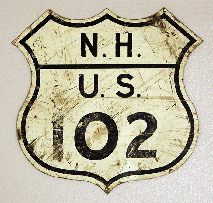 New Hampshire U.S. Highway 102 sign.