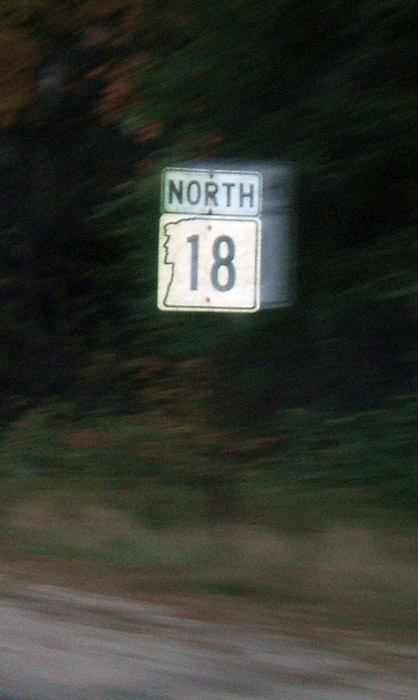 New Hampshire State Highway 18 sign.