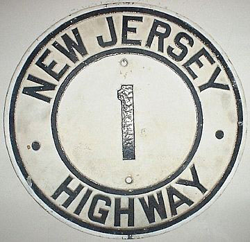 New Jersey State Highway 1 sign.