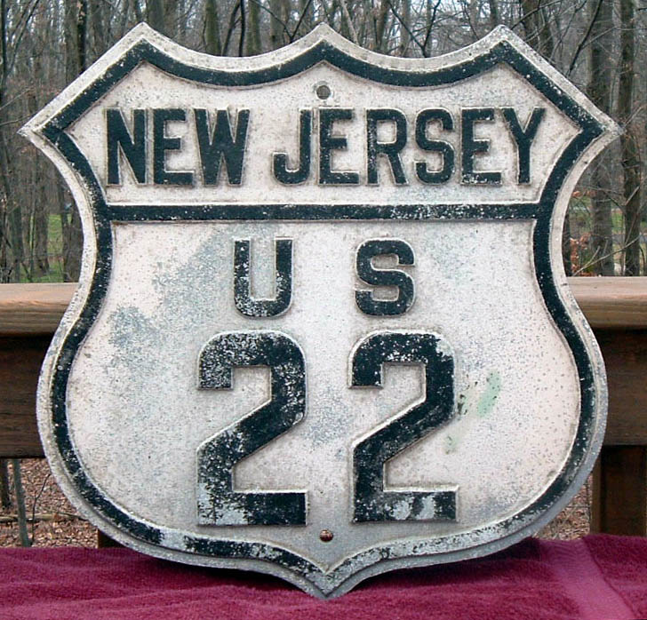 New Jersey U.S. Highway 22 sign.