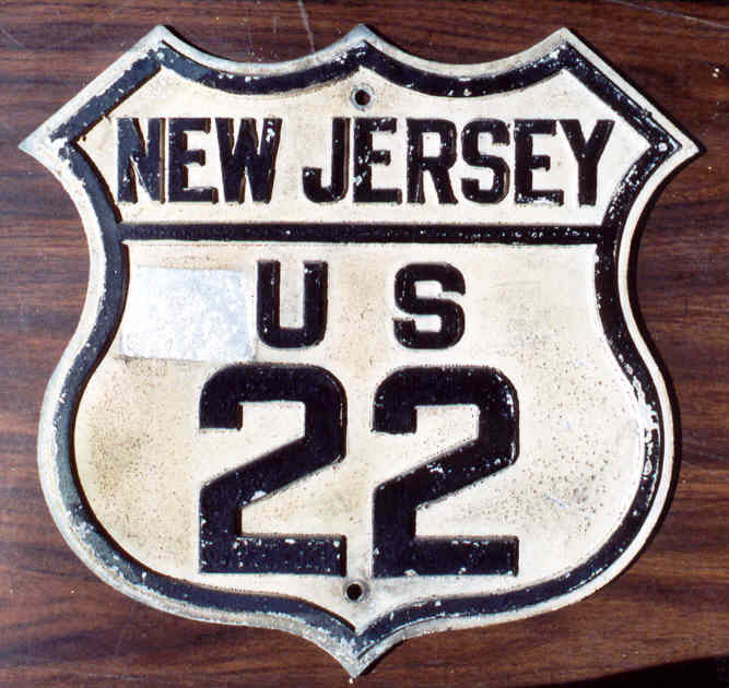 New Jersey U.S. Highway 22 sign.
