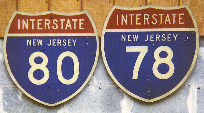 New Jersey - Interstate 78 and Interstate 80 sign.