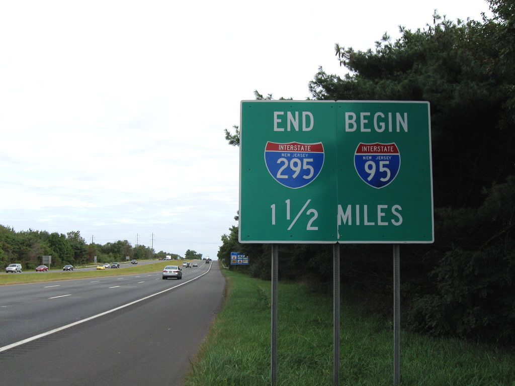 New Jersey - Interstate 95 and Interstate 295 sign.