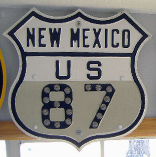 New Mexico U.S. Highway 87 sign.