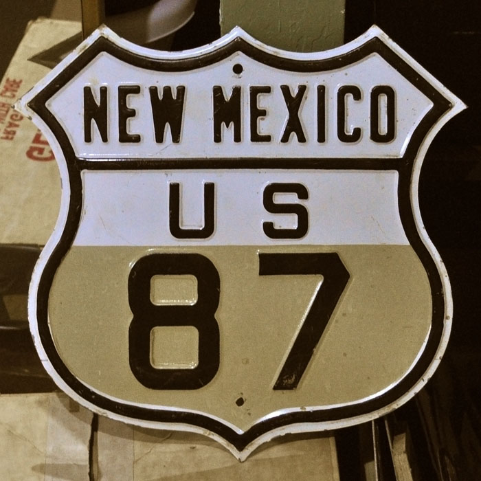 New Mexico U.S. Highway 87 sign.