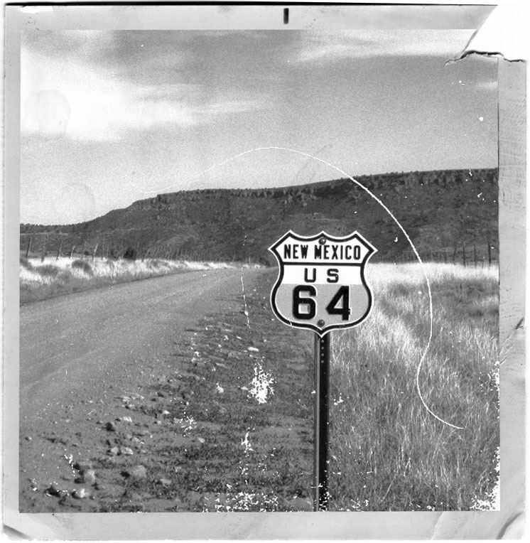 New Mexico - U.S. Highway 87 and U.S. Highway 64 sign.