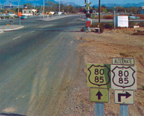 New Mexico U. S. highway 80 and 85 sign.
