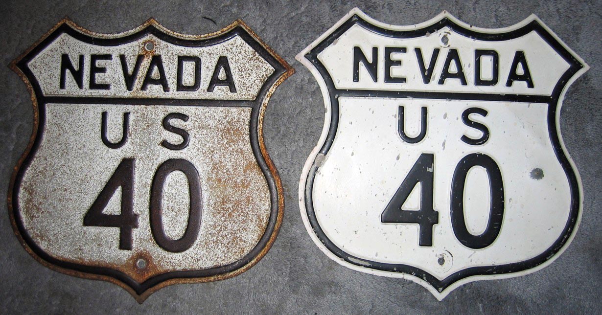 Nevada U.S. Highway 40 sign.