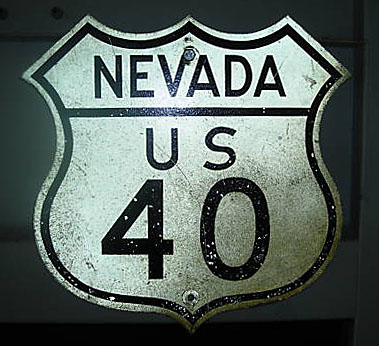 Nevada U.S. Highway 40 sign.
