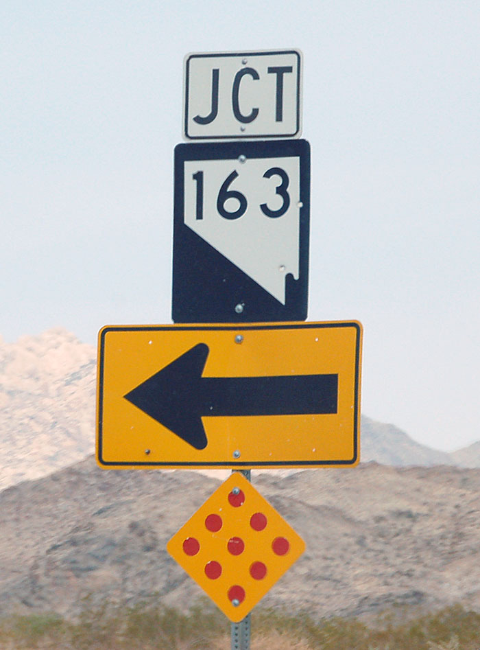 Nevada State Highway 163 sign.