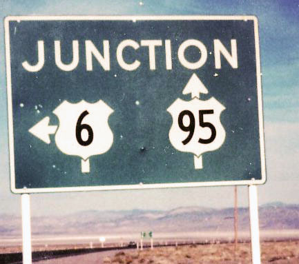 Nevada - U.S. Highway 95 and U.S. Highway 6 sign.