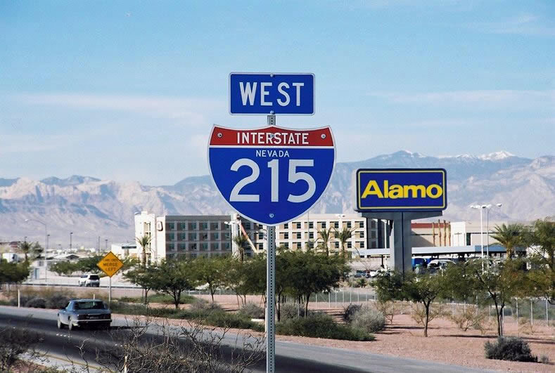 Nevada Interstate 215 sign.