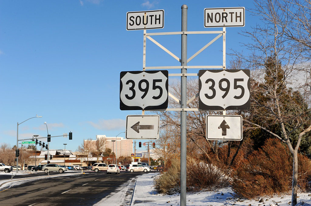 Nevada U.S. Highway 395 sign.