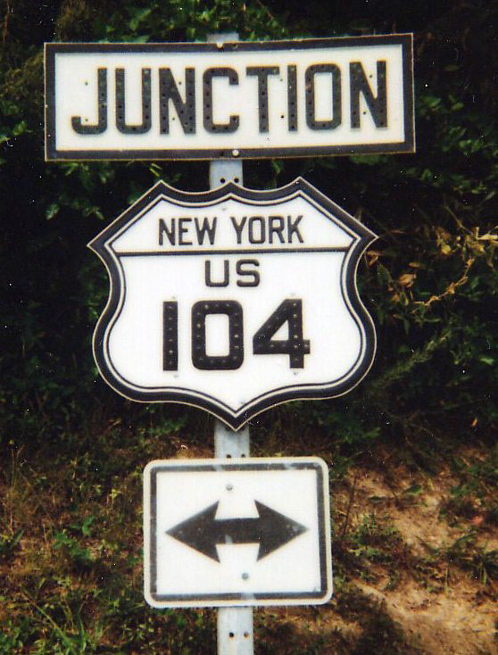 New York U.S. Highway 104 sign.