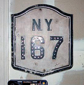 New York State Highway 167 sign.