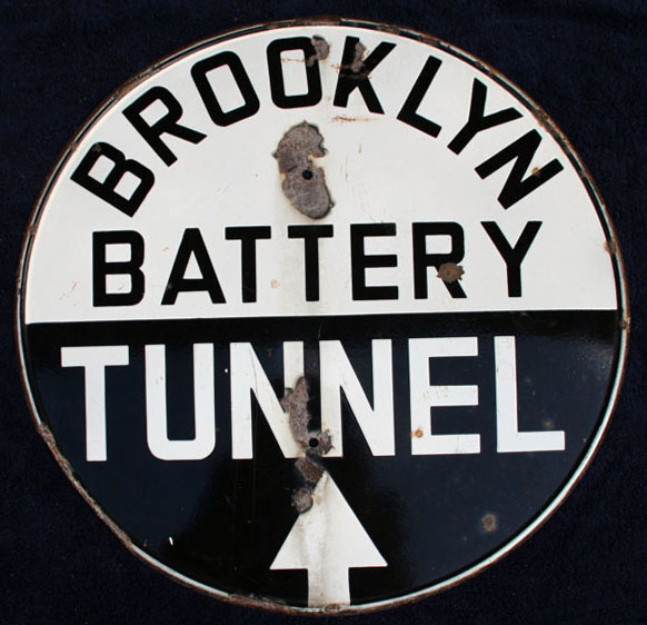 New York Brooklyn Battery Tunnel sign.