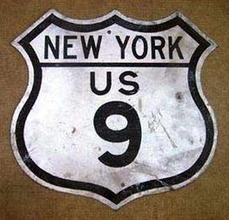 New York U.S. Highway 9 sign.