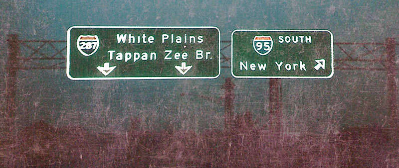 New York - Interstate 95 and Interstate 287 sign.