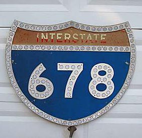 New York Interstate 678 sign.
