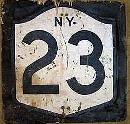 New York State Highway 23 sign.