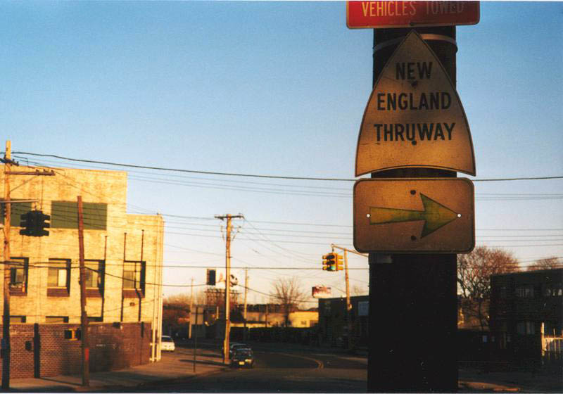 New York New England Thruway sign.