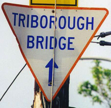 New York Triborough Bridge sign.