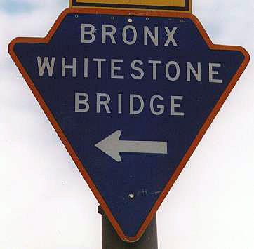New York Bronx Whitestone Bridge sign.
