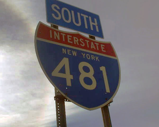 New York Interstate 481 sign.