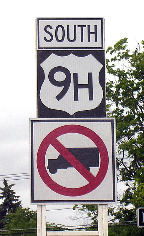 New York U. S. highway 9H sign.