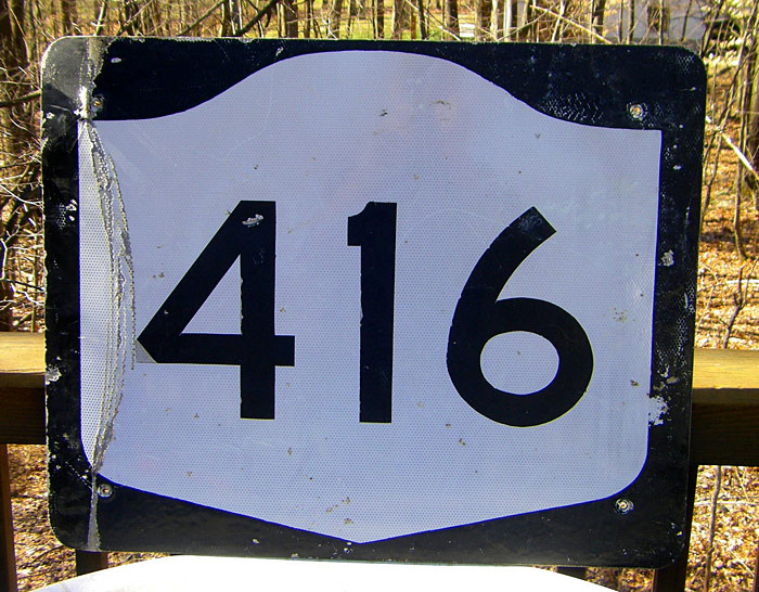 New York State Highway 416 sign.