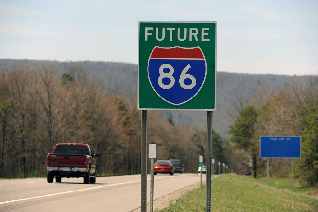 New York Interstate 86 sign.