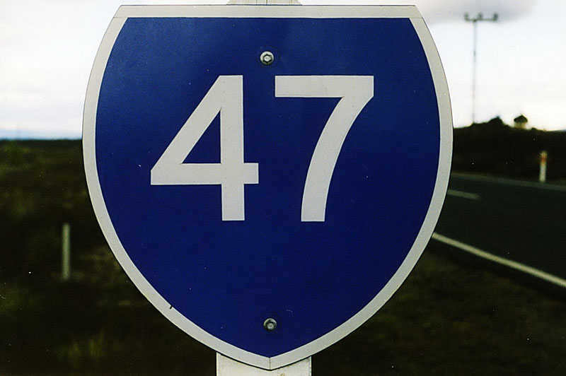 New Zealand Provincial Highway 47 sign.