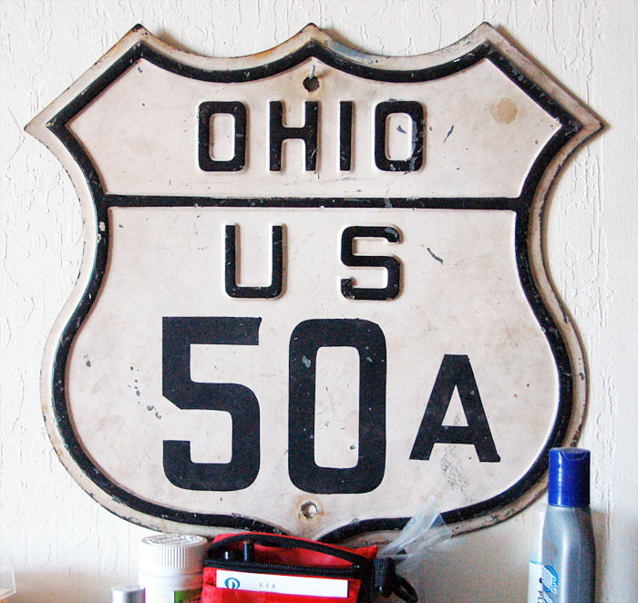 Ohio U. S. highway 50A sign.