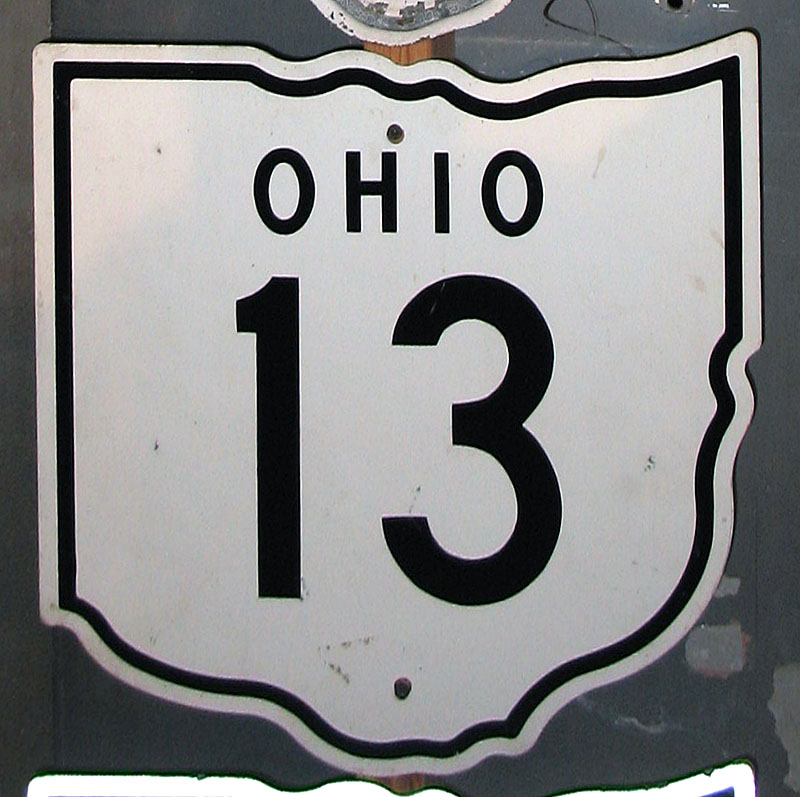 Ohio State Highway 13 sign.