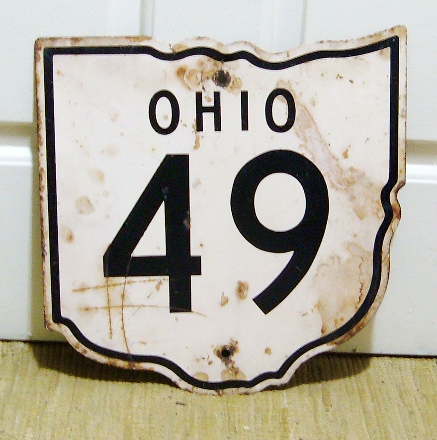 Ohio State Highway 49 sign.