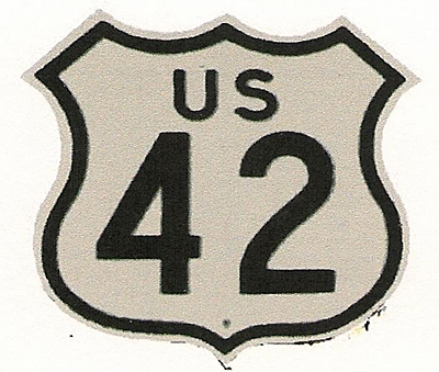 Ohio U.S. Highway 42 sign.
