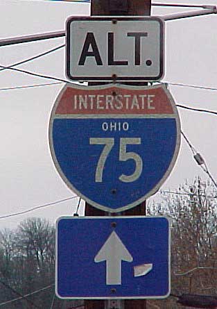 Ohio Interstate 75 sign.