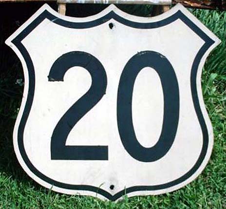 Ohio U.S. Highway 20 sign.