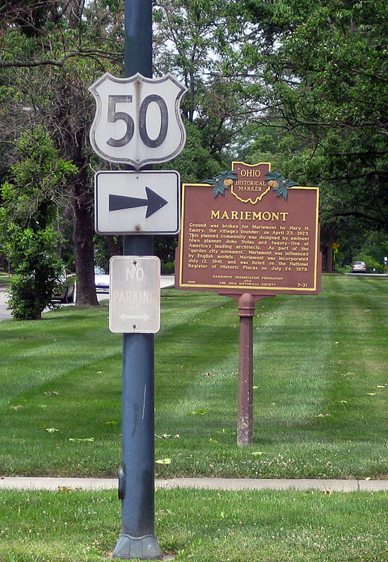 Ohio U.S. Highway 50 sign.