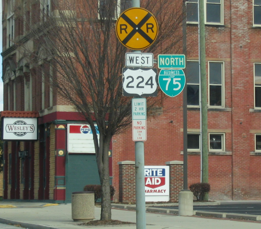 Ohio - business loop 75 and U.S. Highway 224 sign.