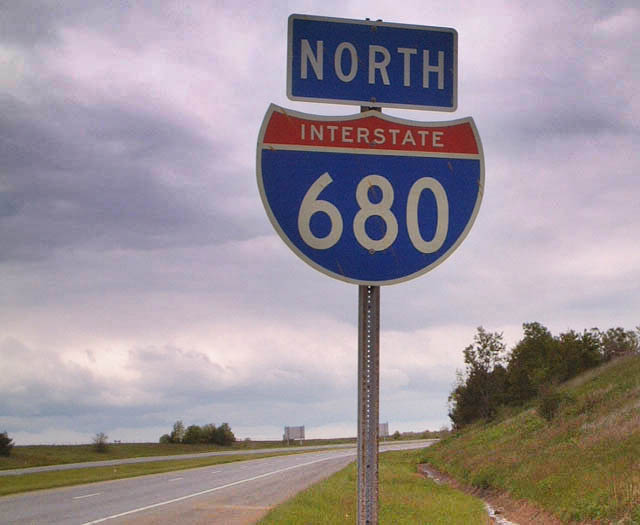 Ohio Interstate 680 sign.