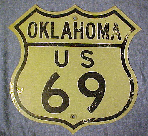 Oklahoma U.S. Highway 69 sign.
