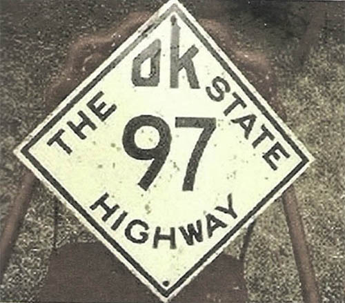 Oklahoma State Highway 97 sign.