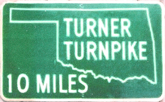 Oklahoma Turner Turnpike sign.