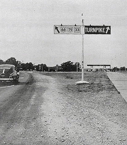 Oklahoma - State Highway 33, U.S. Highway 75, and U.S. Highway 66 sign.