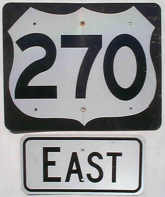 Oklahoma U.S. Highway 270 sign.