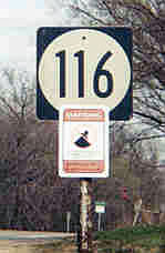 Oklahoma State Highway 116 sign.