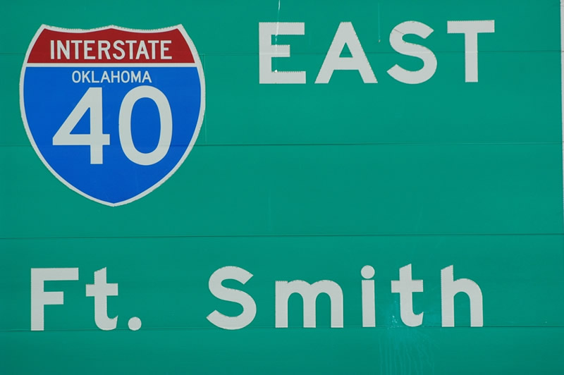 Oklahoma Interstate 40 sign.