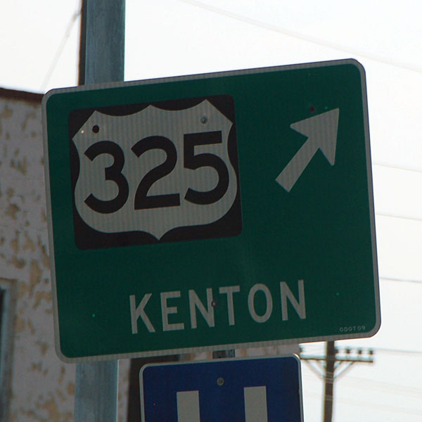 Oklahoma U.S. Highway 325 sign.