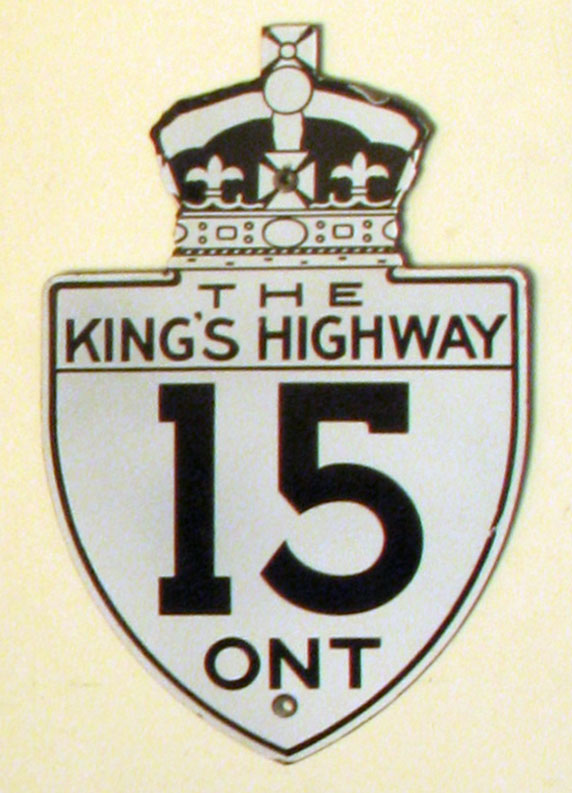 Ontario Provincial Highway 15 sign.